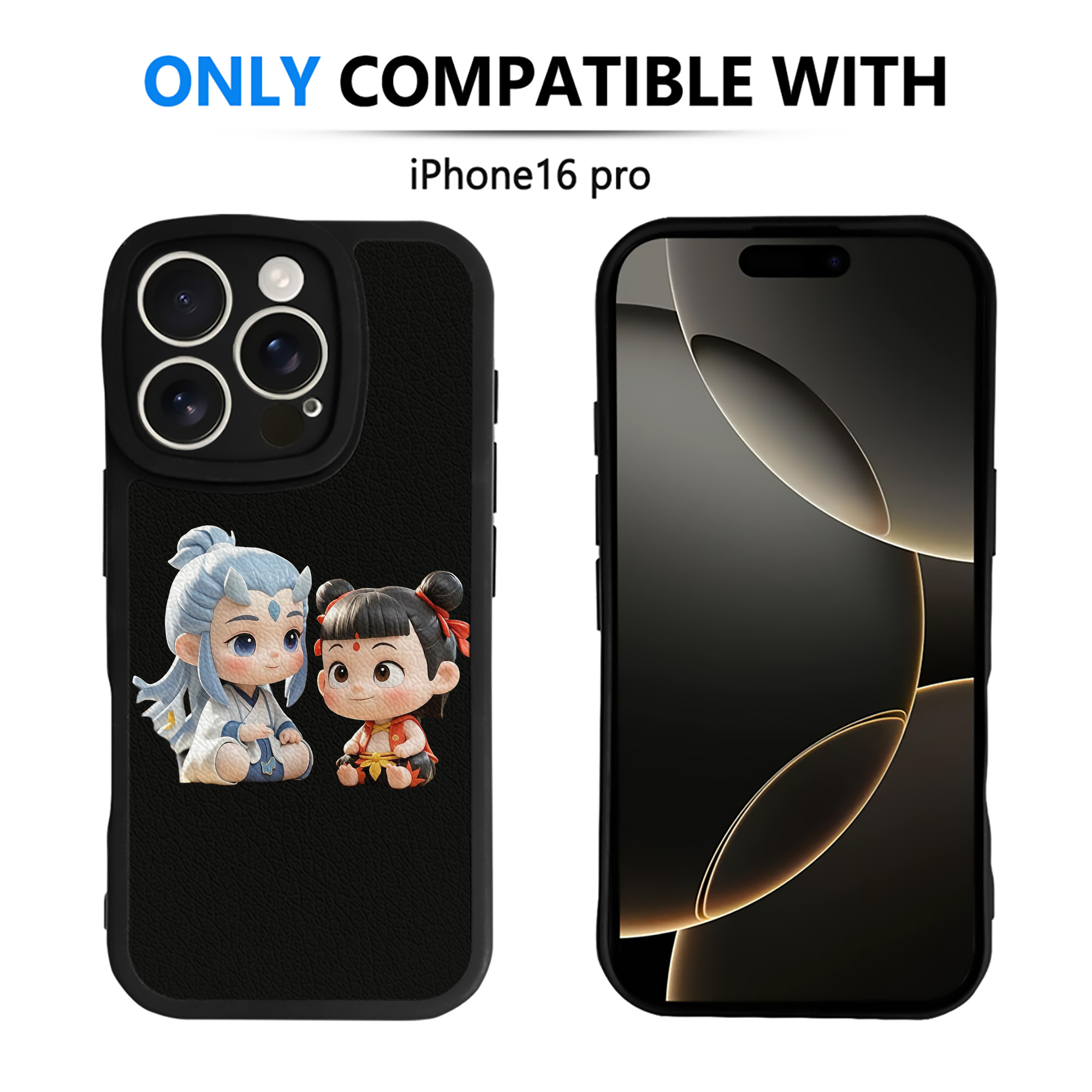 （画像用） Ne Zha 2 ナタ 魔童の大暴れ 【iPhone 16シリーズ対応】シリコンスマホケース（レザー調） 材質：シリコン